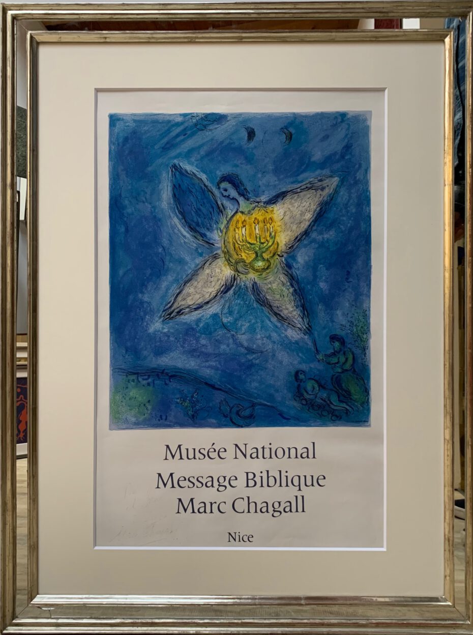 Marc Chagall, Engel mit Leuchter, Nizza, handsigniert