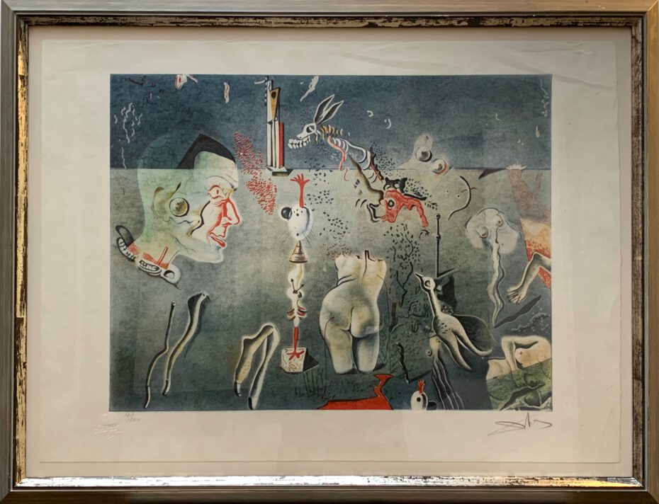Salvador Dali, Surrealistische Komposition, handsigniert